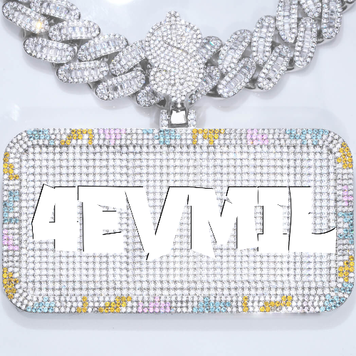 CUSTOM LETTER NECKLACE 3D COLORFUL SQUARE
