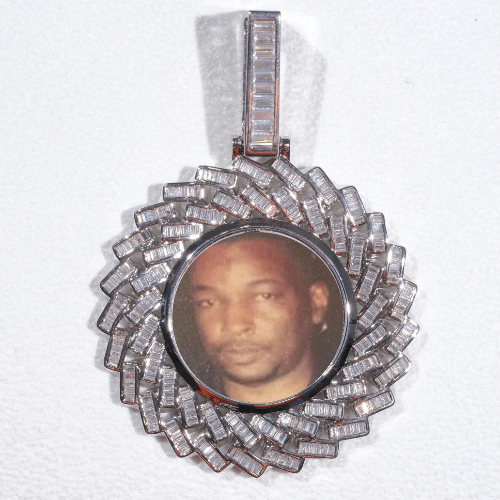 Large 3D Baguette Custom Picture Pendant