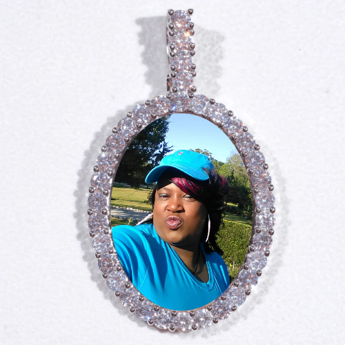 Large 3D Oval Custom Picture Pendant