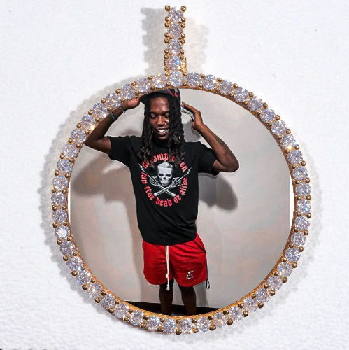 LARGE 3D CIRCLE CUSTOM PICTURE PENDANT