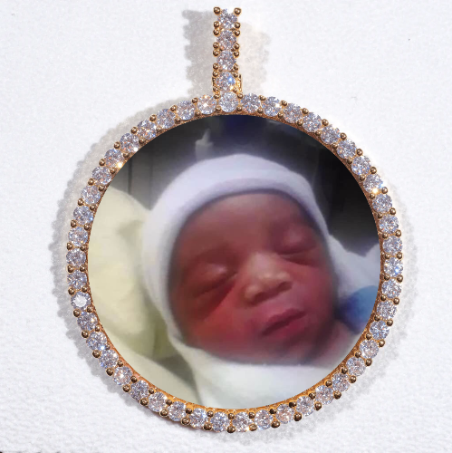 LARGE 3D CIRCLE CUSTOM PICTURE PENDANT
