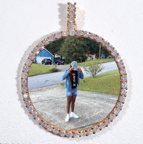 LARGE 3D CIRCLE CUSTOM PICTURE PENDANT