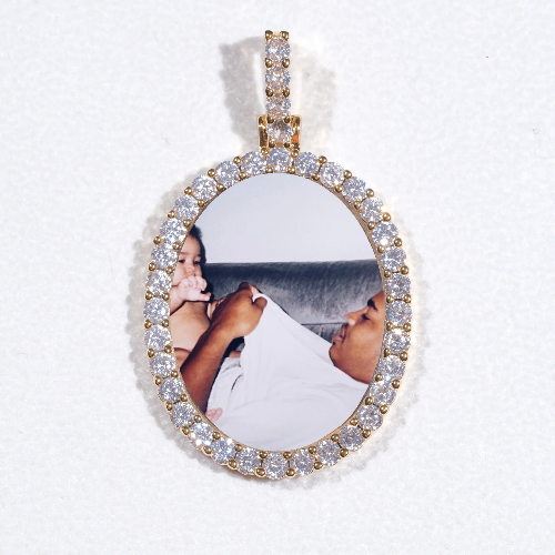 3D Oval Custom Picture Pendant