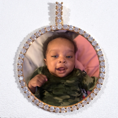 LARGE 3D CIRCLE CUSTOM PICTURE PENDANT