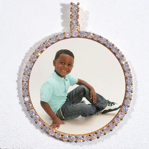 LARGE 3D CIRCLE CUSTOM PICTURE PENDANT