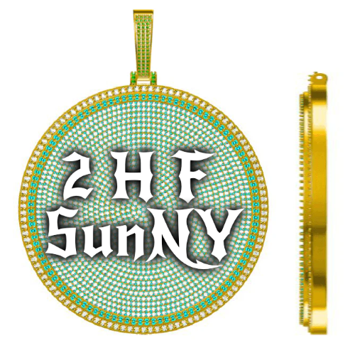 CUSTOM LETTER NECKLACE 3D BIG DISC