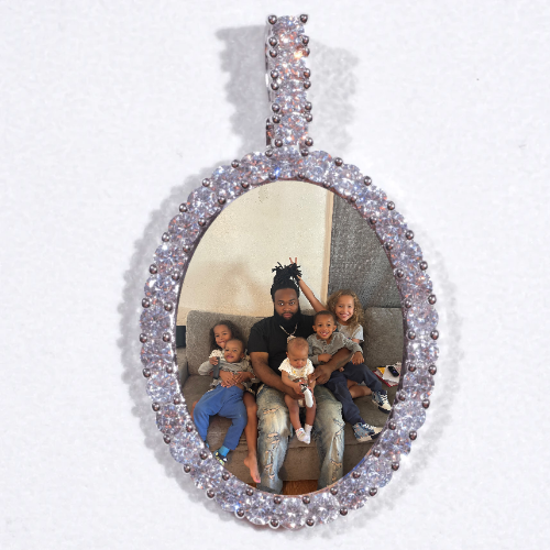 Large 3D Oval Custom Picture Pendant