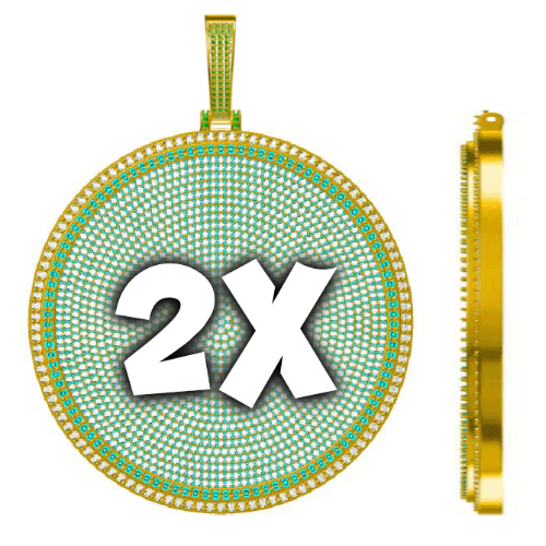 CUSTOM LETTER NECKLACE 3D BIG DISC