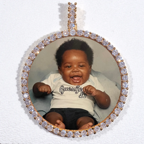 LARGE 3D CIRCLE CUSTOM PICTURE PENDANT