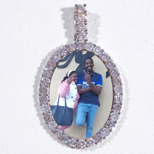 Large 3D Oval Custom Picture Pendant