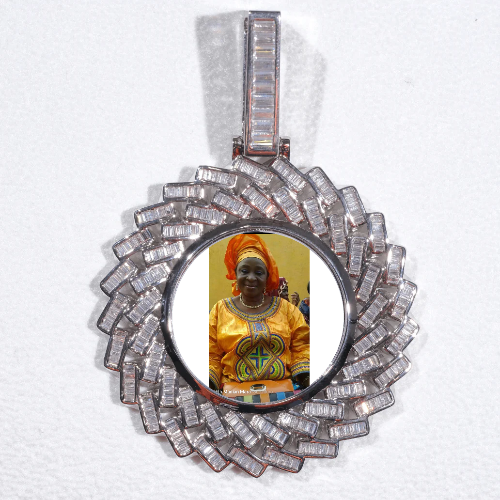 Large 3D Baguette Custom Picture Pendant