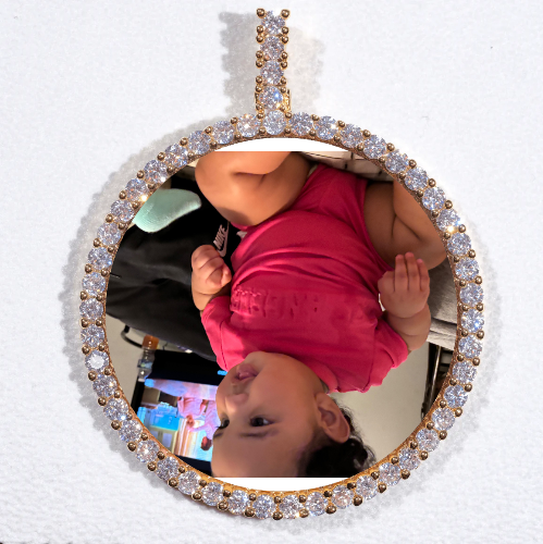 LARGE 3D CIRCLE CUSTOM PICTURE PENDANT