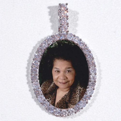 Large 3D Oval Custom Picture Pendant