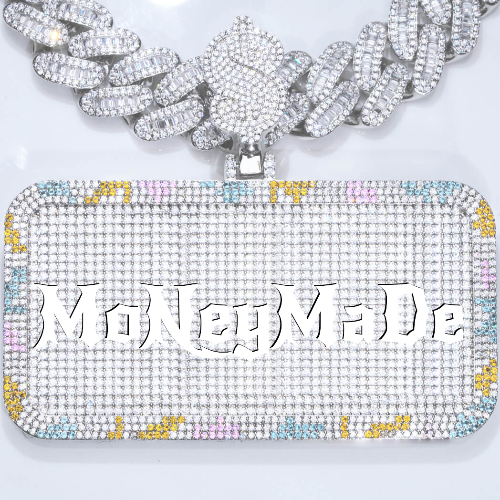 CUSTOM LETTER NECKLACE 3D COLORFUL SQUARE