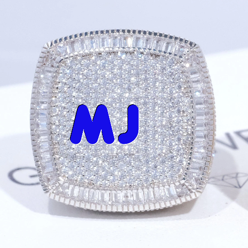 CUSTOM LETTER 3D ICED RING