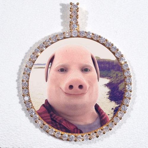 LARGE 3D CIRCLE CUSTOM PICTURE PENDANT