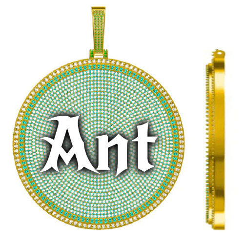 CUSTOM LETTER NECKLACE 3D BIG DISC