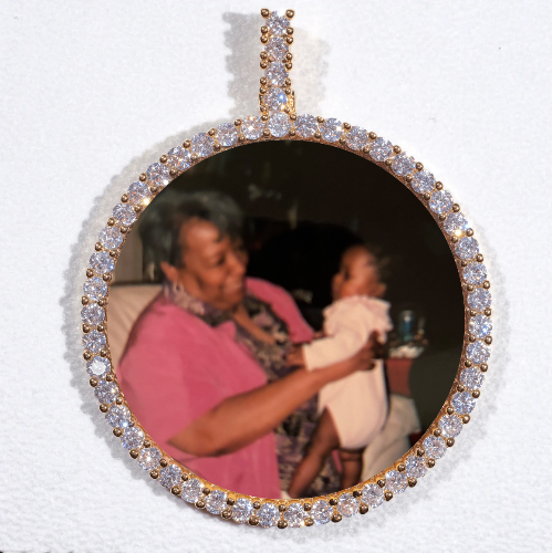 LARGE 3D CIRCLE CUSTOM PICTURE PENDANT