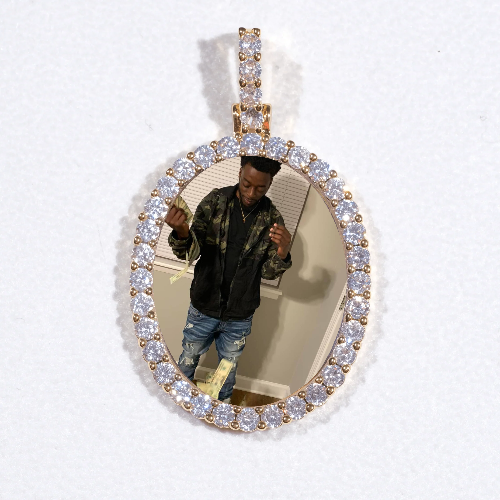 3D Oval Custom Picture Pendant