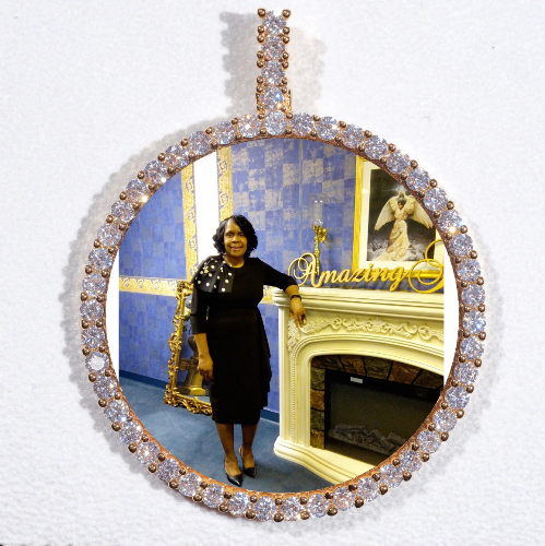 LARGE 3D CIRCLE CUSTOM PICTURE PENDANT