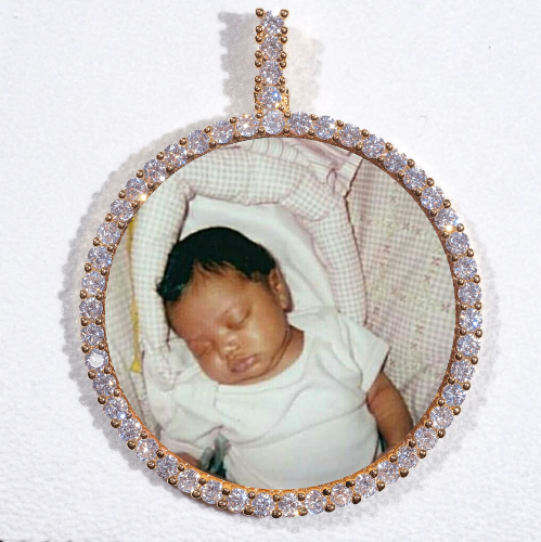 LARGE 3D CIRCLE CUSTOM PICTURE PENDANT