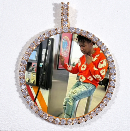 LARGE 3D CIRCLE CUSTOM PICTURE PENDANT
