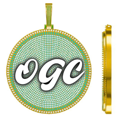 CUSTOM LETTER NECKLACE 3D BIG DISC