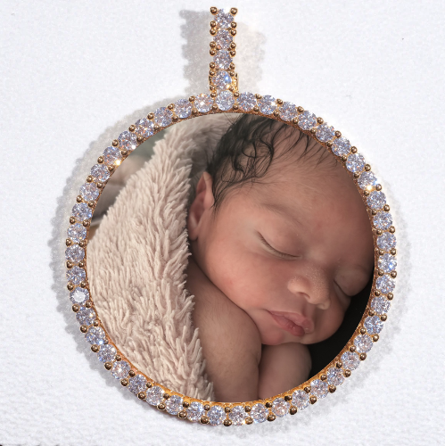 LARGE 3D CIRCLE CUSTOM PICTURE PENDANT