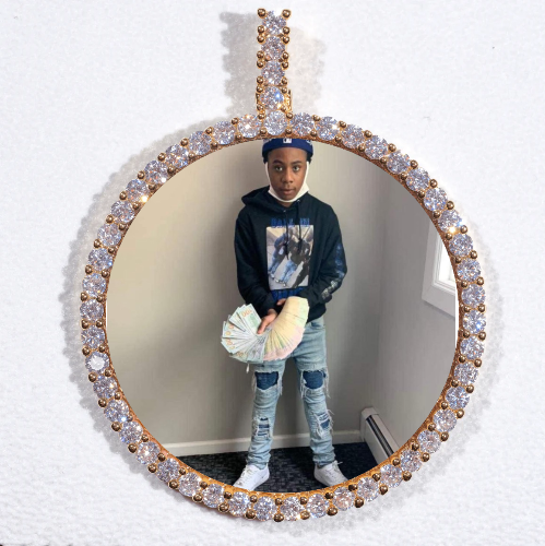 LARGE 3D CIRCLE CUSTOM PICTURE PENDANT