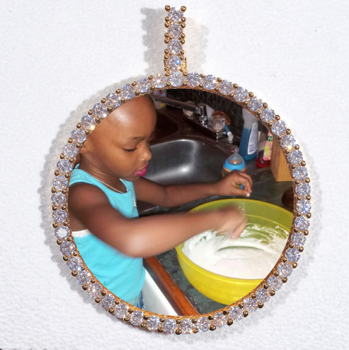 LARGE 3D CIRCLE CUSTOM PICTURE PENDANT