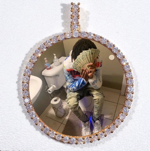 LARGE 3D CIRCLE CUSTOM PICTURE PENDANT