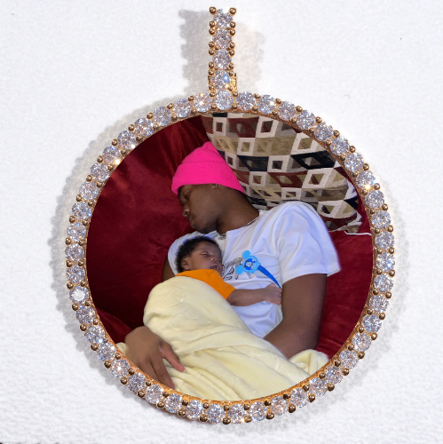 LARGE 3D CIRCLE CUSTOM PICTURE PENDANT