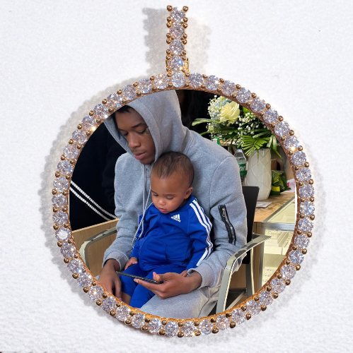 LARGE 3D CIRCLE CUSTOM PICTURE PENDANT