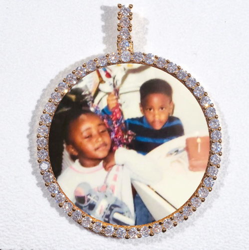 LARGE 3D CIRCLE CUSTOM PICTURE PENDANT