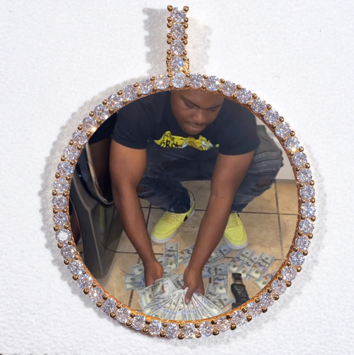 LARGE 3D CIRCLE CUSTOM PICTURE PENDANT