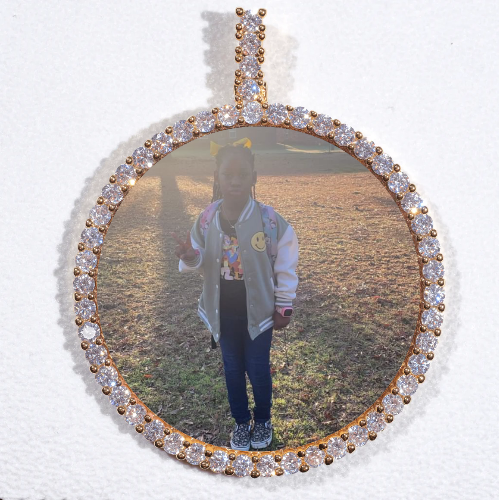 LARGE 3D CIRCLE CUSTOM PICTURE PENDANT