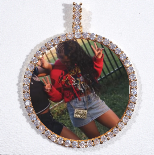 LARGE 3D CIRCLE CUSTOM PICTURE PENDANT