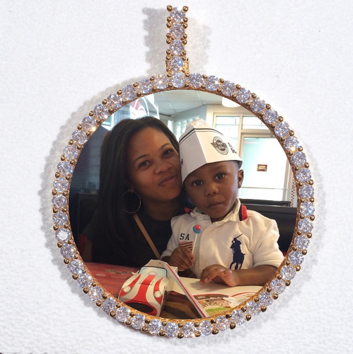LARGE 3D CIRCLE CUSTOM PICTURE PENDANT