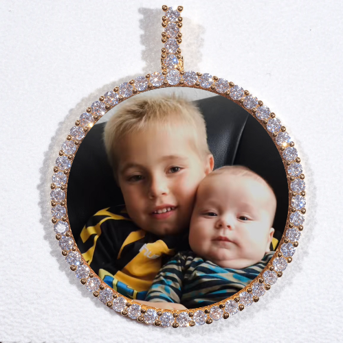 LARGE 3D CIRCLE CUSTOM PICTURE PENDANT