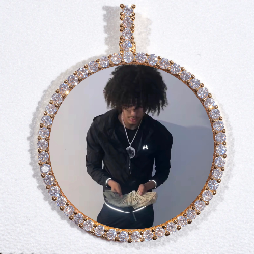 LARGE 3D CIRCLE CUSTOM PICTURE PENDANT