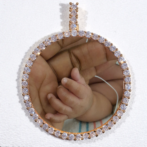 LARGE 3D CIRCLE CUSTOM PICTURE PENDANT