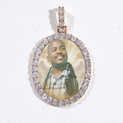 3D Oval Custom Picture Pendant