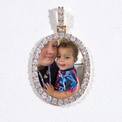 3D Oval Custom Picture Pendant