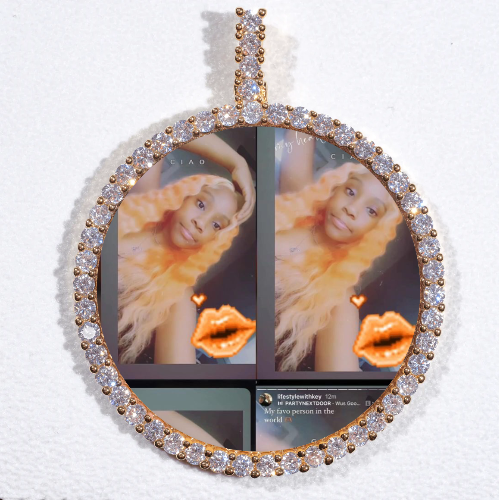 LARGE 3D CIRCLE CUSTOM PICTURE PENDANT