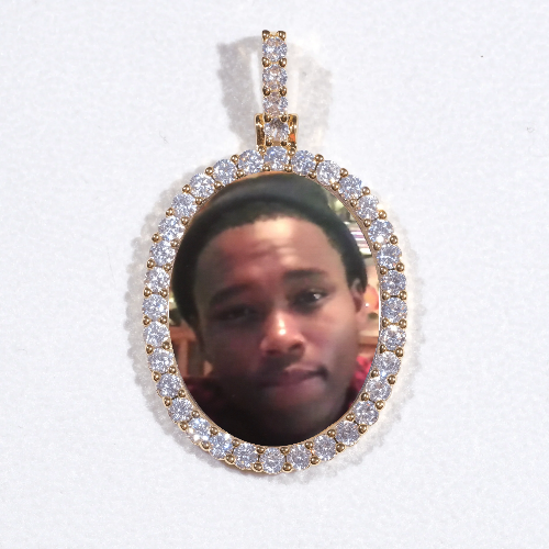 3D Oval Custom Picture Pendant