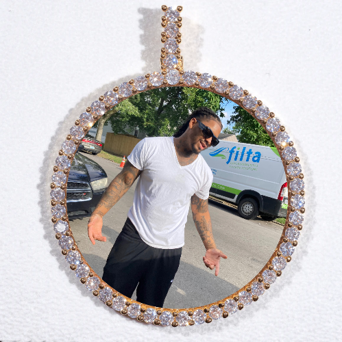 LARGE 3D CIRCLE CUSTOM PICTURE PENDANT