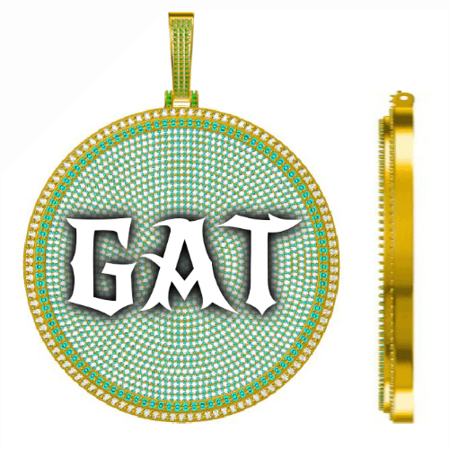 CUSTOM LETTER NECKLACE 3D BIG DISC