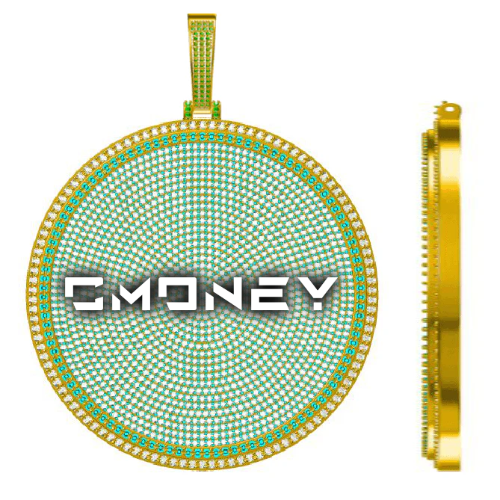 CUSTOM LETTER NECKLACE 3D BIG DISC