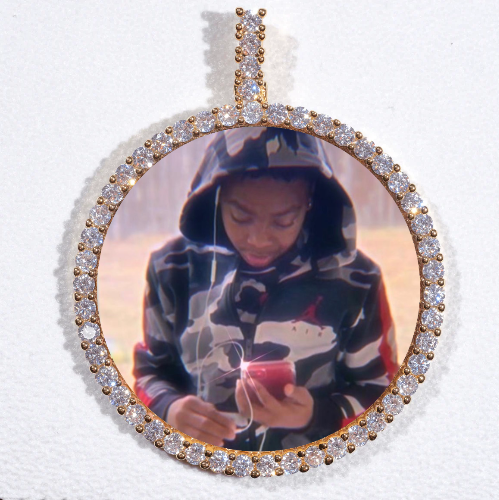 LARGE 3D CIRCLE CUSTOM PICTURE PENDANT