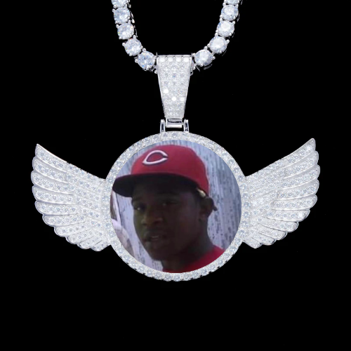 925S & VVS Moissanite 3D Wing Custom Picture Pendant